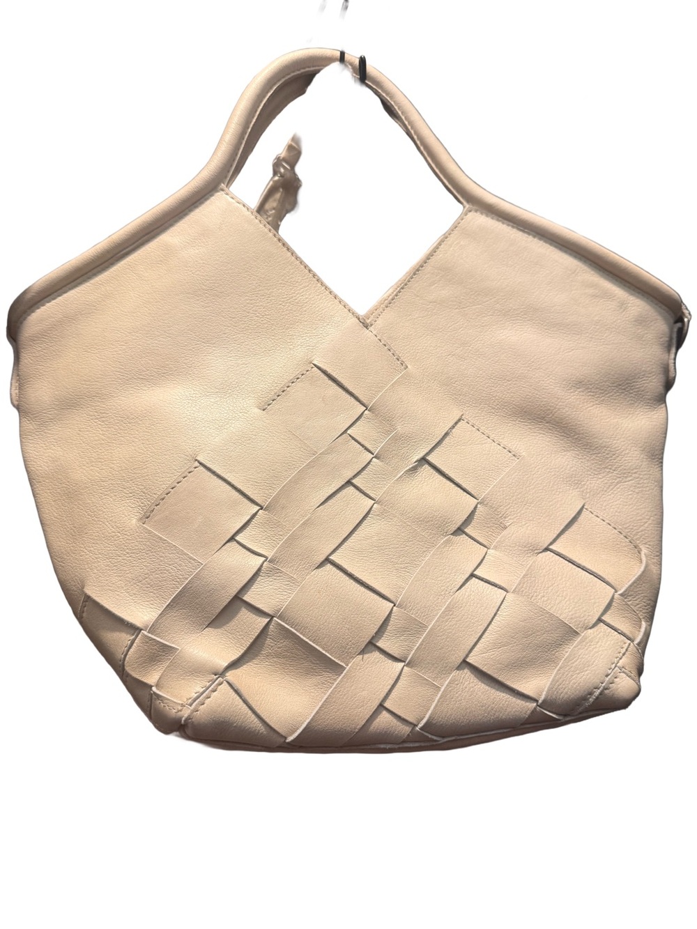 latico Cream Woven Shoulder Hobo Bag